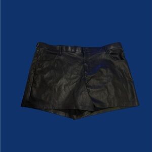 Black Pleather Sexy Shorts